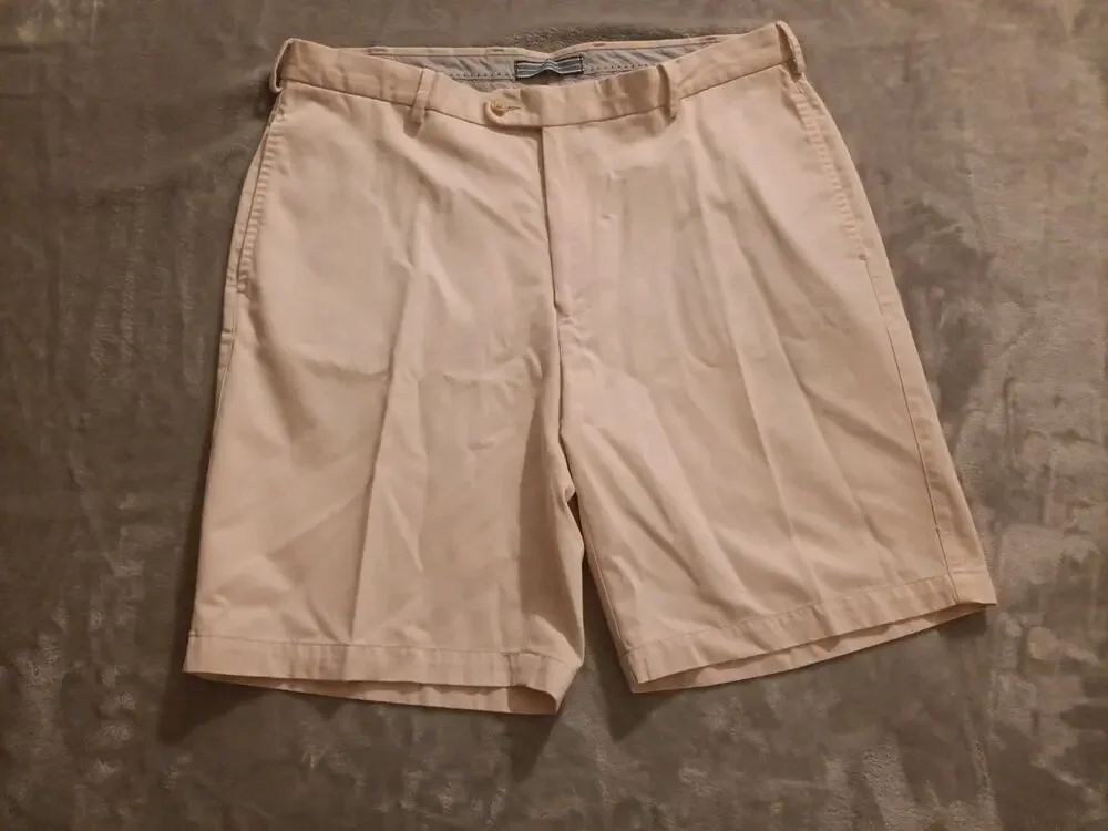 Peter Millar Chino Shorts Mens 36 100% Pima Cotton Light Peach